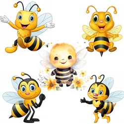 T316# Cute little Bee Cartoon Insect Wall Sticker  Children's Bedroom Decoration Sticker Toilet Refrigerator Decal