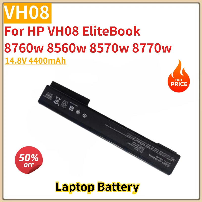 

Высокое качество VH08 аккумулятор для ноутбука 14,8 В 4400 мАч для HP EliteBook 8570w 8770w 8760w 8560w Совершенно новый сменный аккумулятор