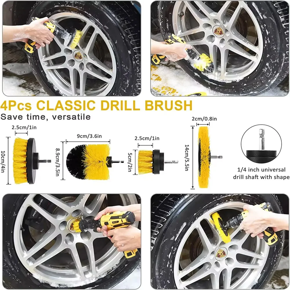 20 Pcs Plastic Car Cleaning Tools Kit With Car Washer And Detailing Brushes For Car Wash