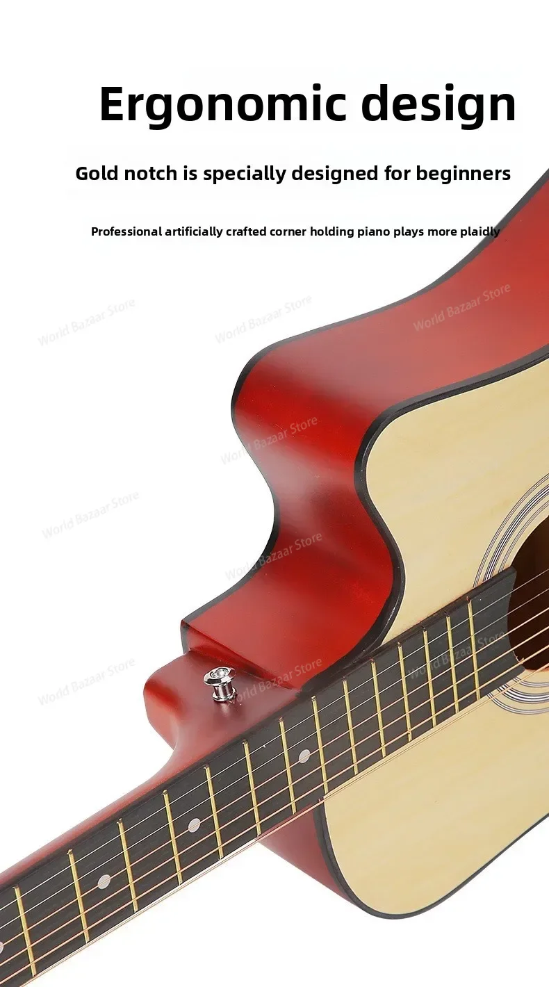 

гитары, 38-дюймовые гитары в наличии, 41-дюймовые акустические гитары для начинающих, практика деревянной гитары из липы SL38