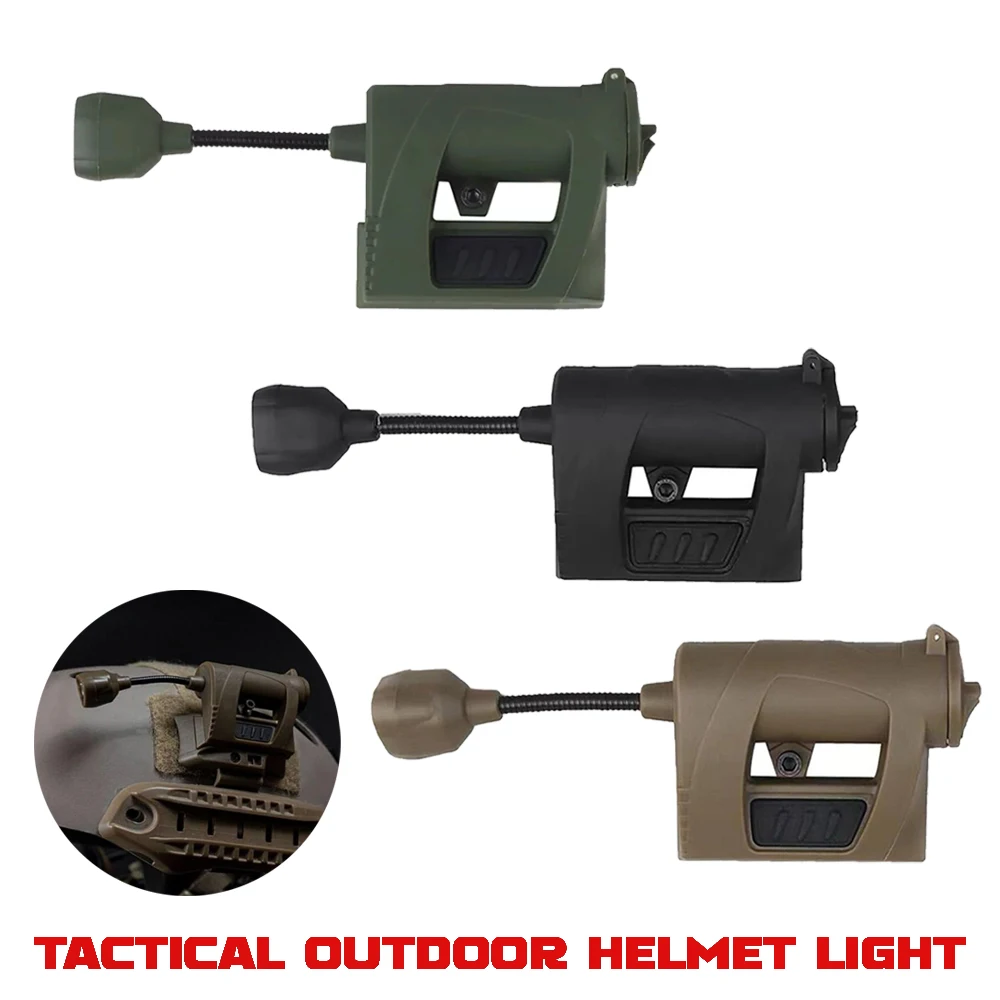 Luz táctica para casco, linterna LED militar para casco Mich rápido para deportes al aire libre, caza, pesca, luz de emergencia