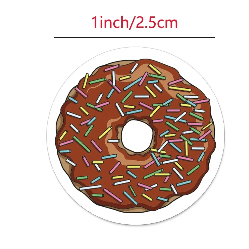 500pcs Donuts Stickers Classroom Teacher Encourage Student Reward Sticker 1inch Birthday Party Baby Shower Cake Baking Decor