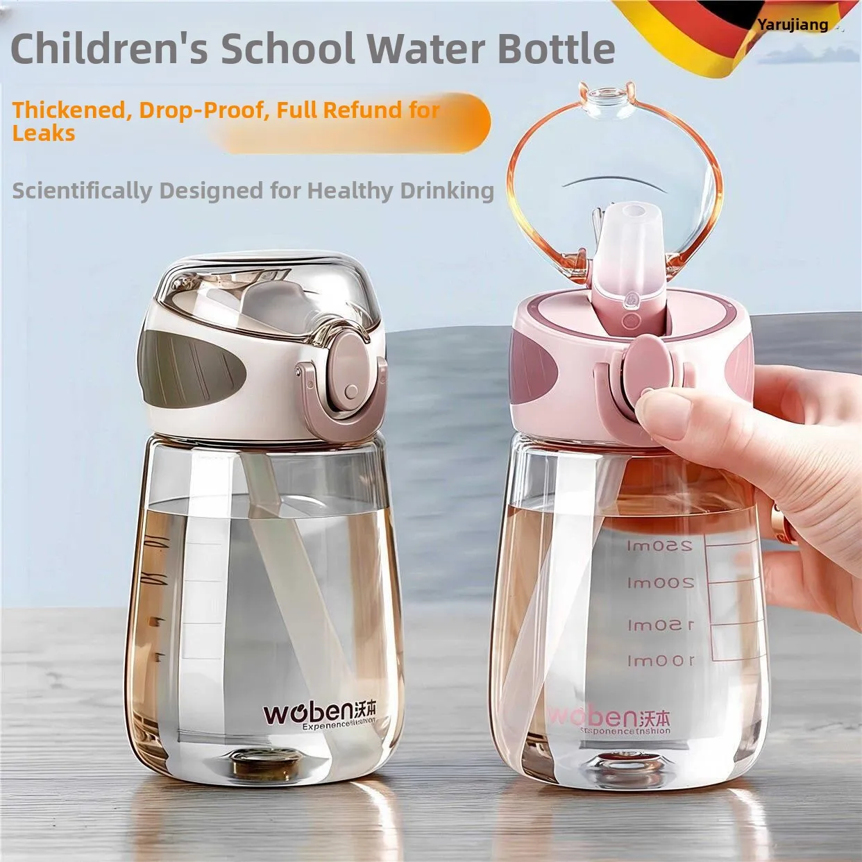 

Children's Straw Cup for School Anti-Fall High Temperature Resistant Creative Lines Hexagonal Shape Stainless Steel Inner Lid