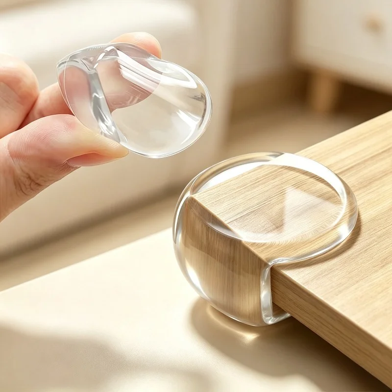 Set of Transparent Silicone Safety Corner Protectors,Non‑ToxicFurniture Edge Cushions,Prevent Injuries for Tables,Chairs and Bed