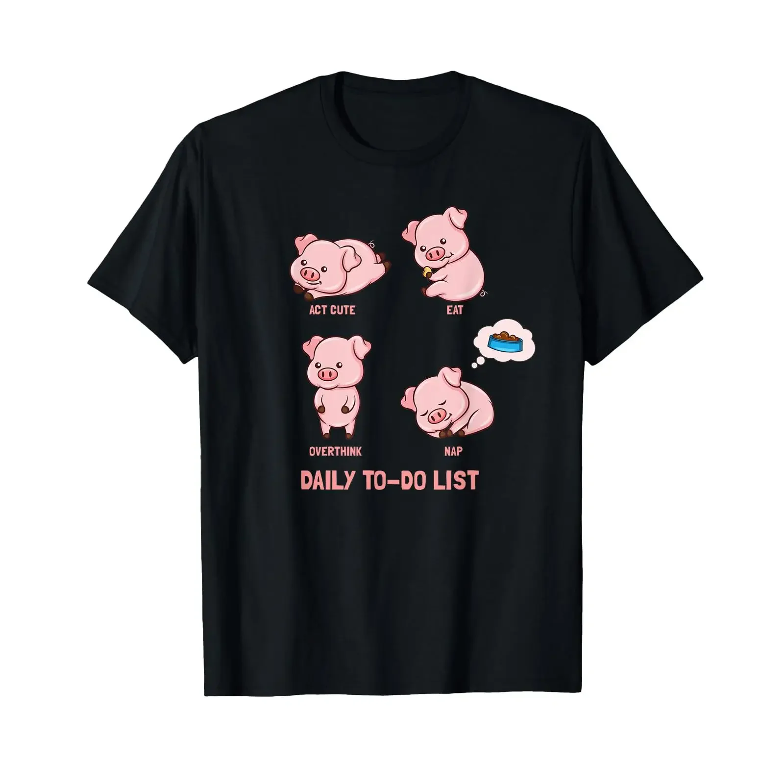 Pig To Do List T Shirt vintage Washed streetwear Slightly Stretched homme Comfortable graphic Soft Stylish Breathable Casual