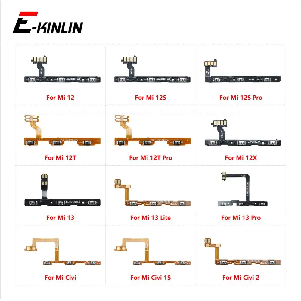 Mute Switch Power Key Repair Parts For XiaoMi Mi 13 12 12S 12T 12X Pro Lite Civi 1S 2 ON OFF Volume Button Control Flex Cable