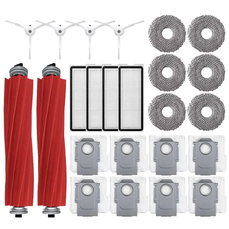ABKW-For Roborock Q Revo Maxv/Qrevo Maxv Robot Vacuum Cleaner Accessory Dust Bag Main Side Brush Hepa Filter Mop Cloths