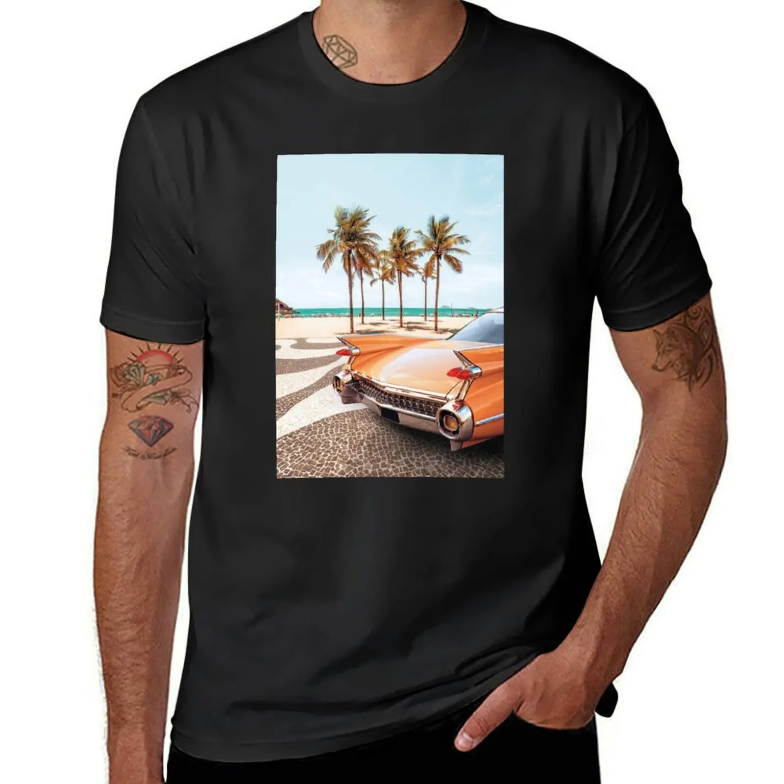 

Vintage California Palm Trees T-Shirt summer tops customs design your own quick drying clothes for men