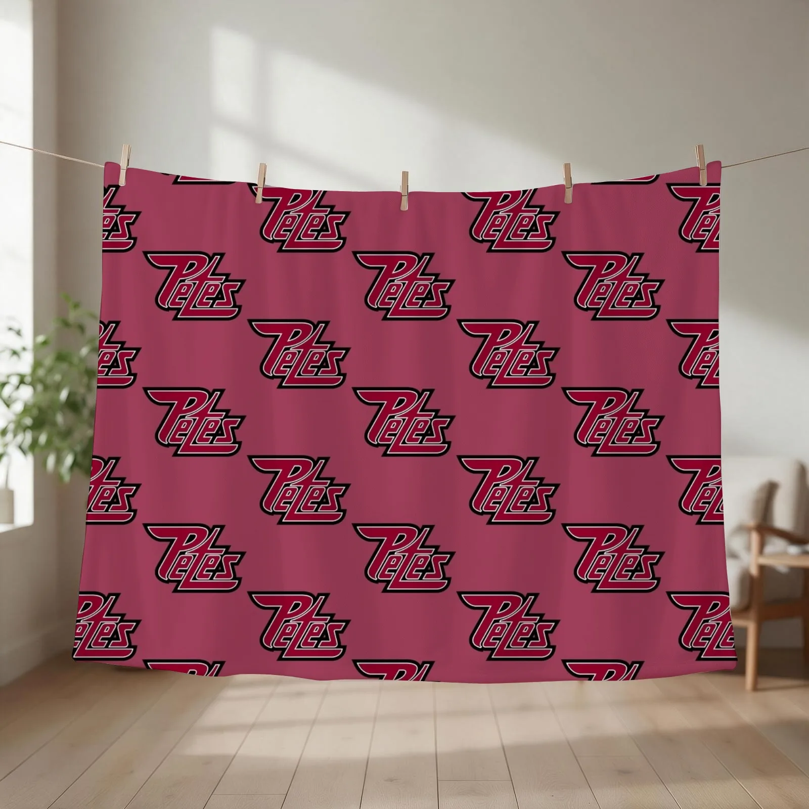 Peterborough Petes Throw Blanket couch cozy soft plush fuzzy picnic outdoor blanket