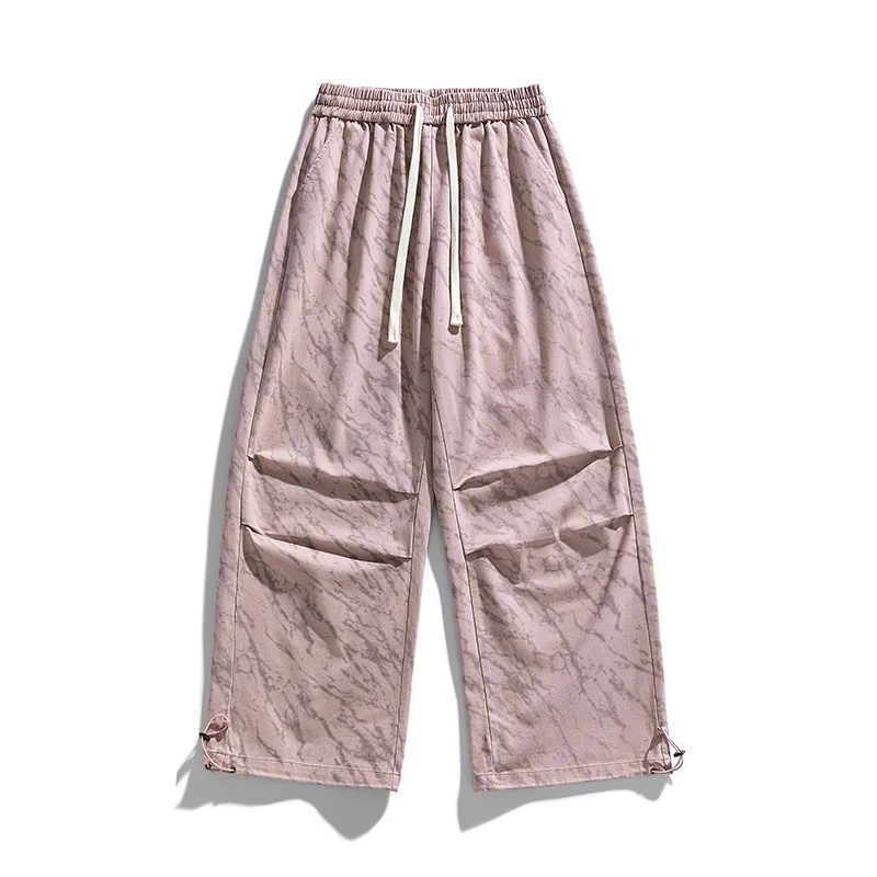 Four Seasons Fashion Trendy Couple Tie Dyeing Wide Leg Pants Outdoor Fitness Running Sports Leisure Comfortable Breathable Pants