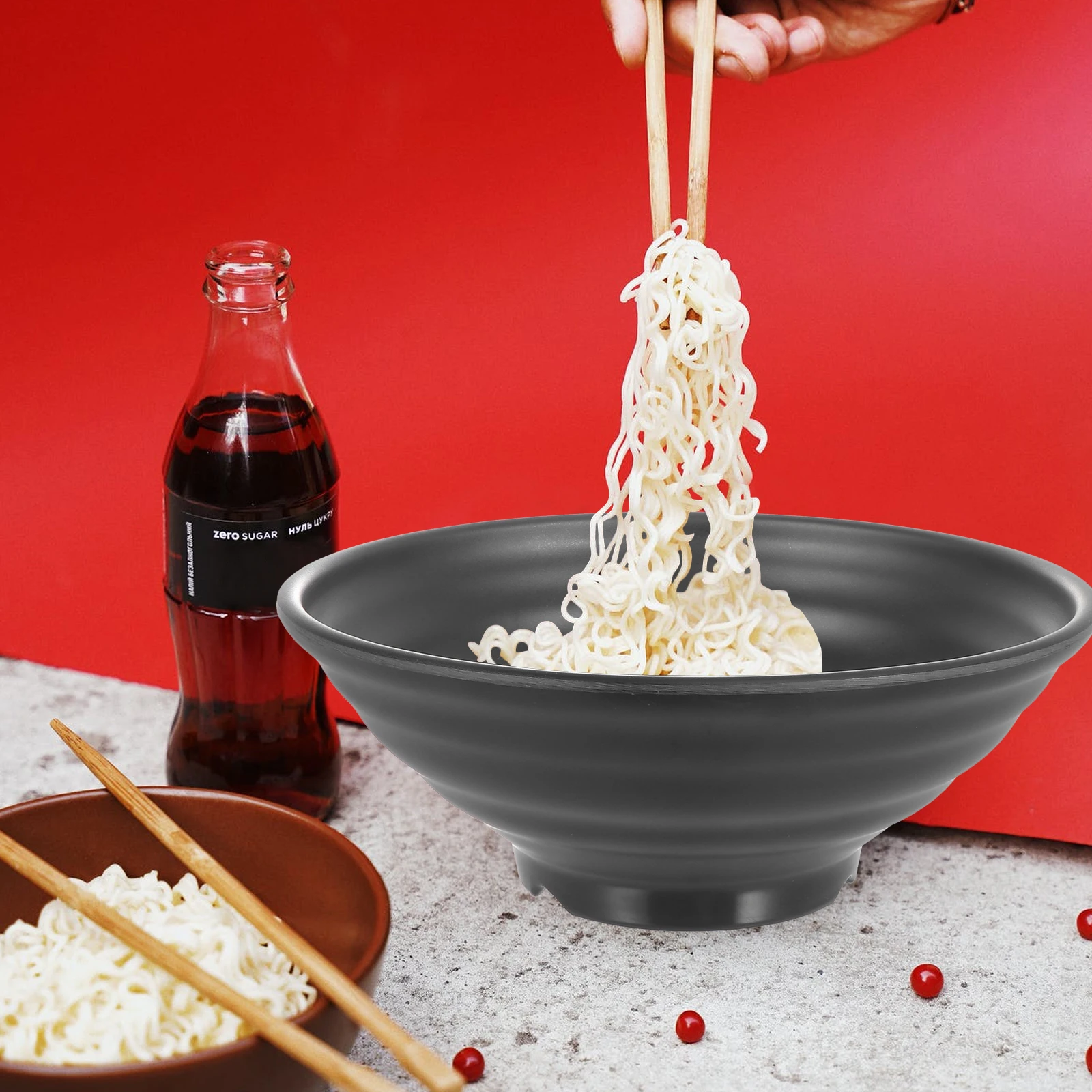

Ramen Bowl Set Melamine Kitchenware Bowls Microwave Safe Instant Udon Dining Room Home Hotel Practical Easy Clean