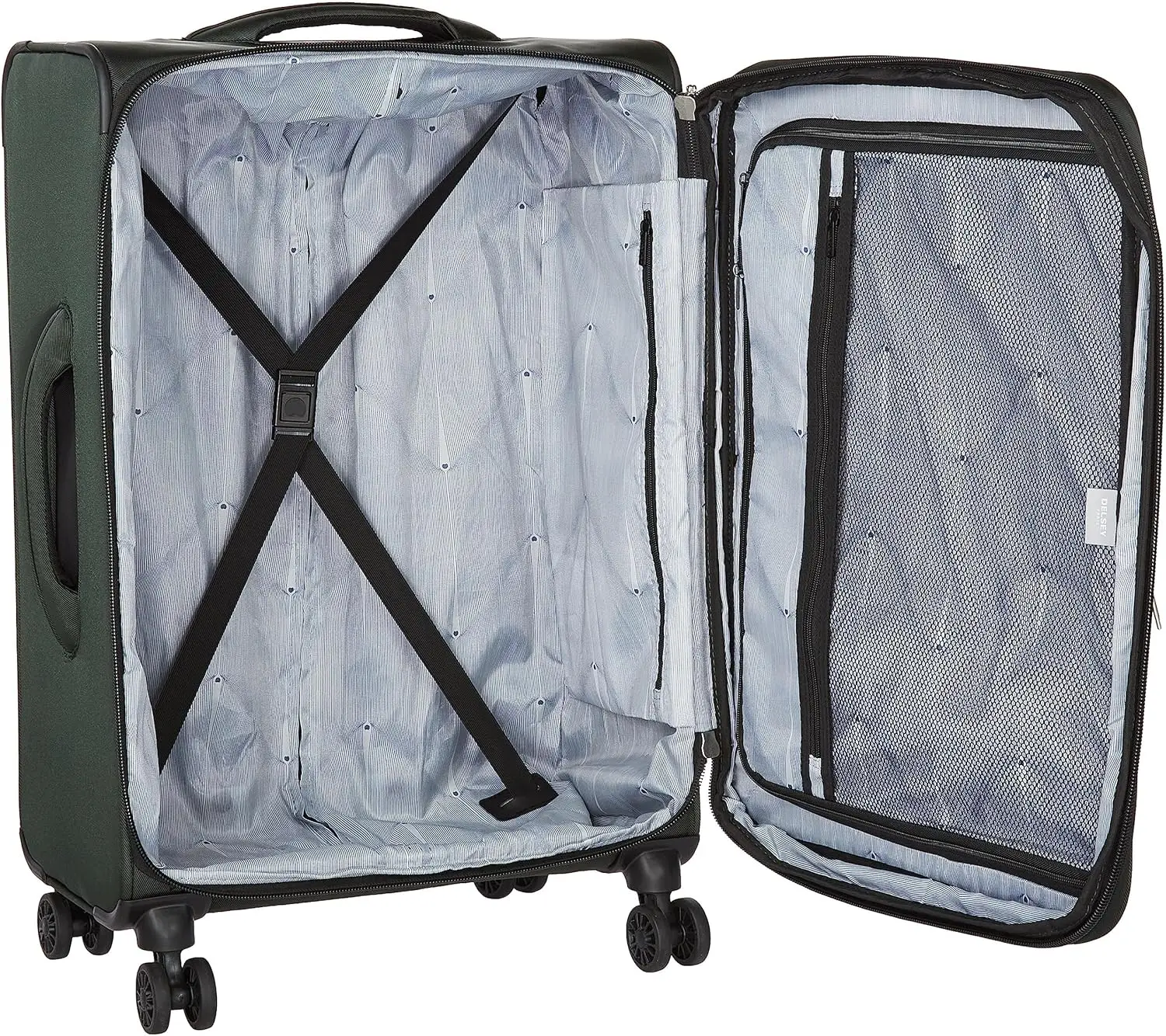 Bagagem de viagem com rodas giradoras, Deluxe Sky Max 2.0, Softside expansível, verde, verificado-Large, 28"