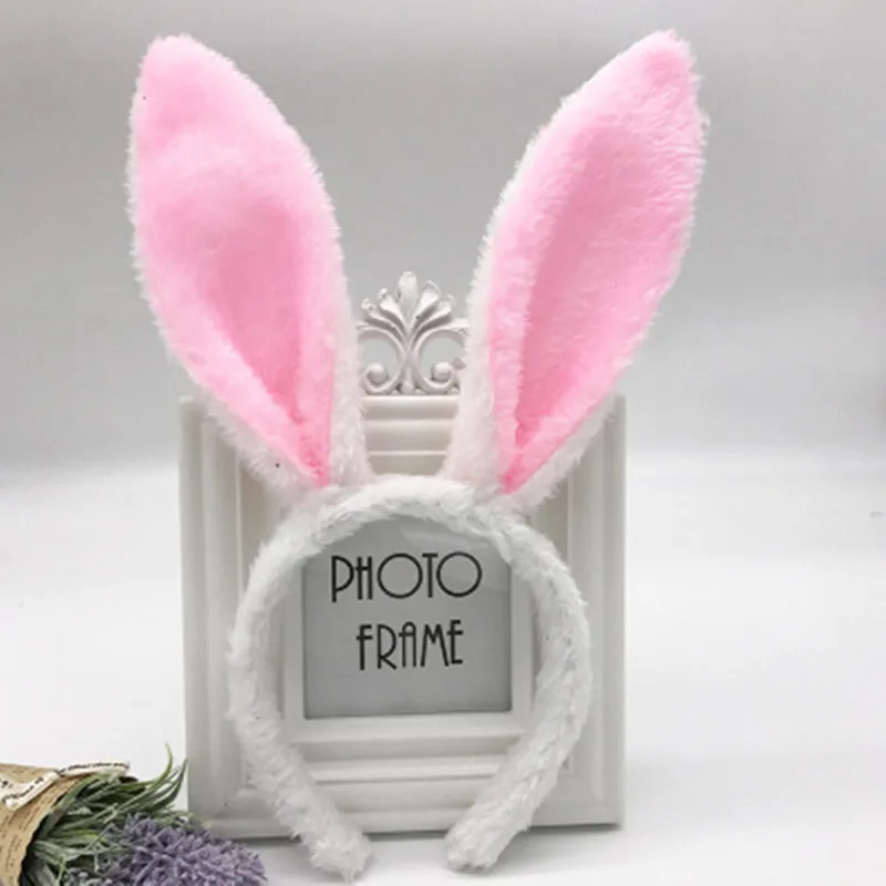 Cartoon Anime Hair Band Fluffy Plush Bunny Ears Headbands Girl Lolita Cosplay Head bands Chriatmas Party Hair Accessories Decor
