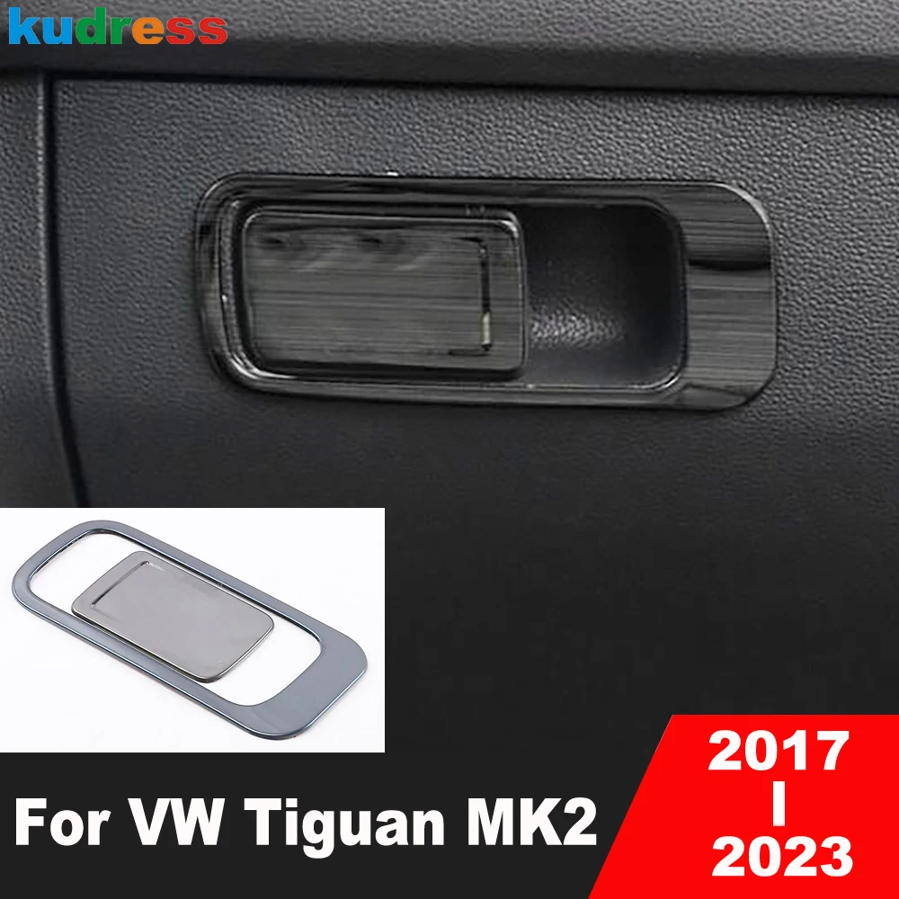 For Volkswagen VW Tiguan MK2 2017-2019 2020 2021 2022 2023 Black Car Storage Glove Box Handle Cover Trim Interior Accessories