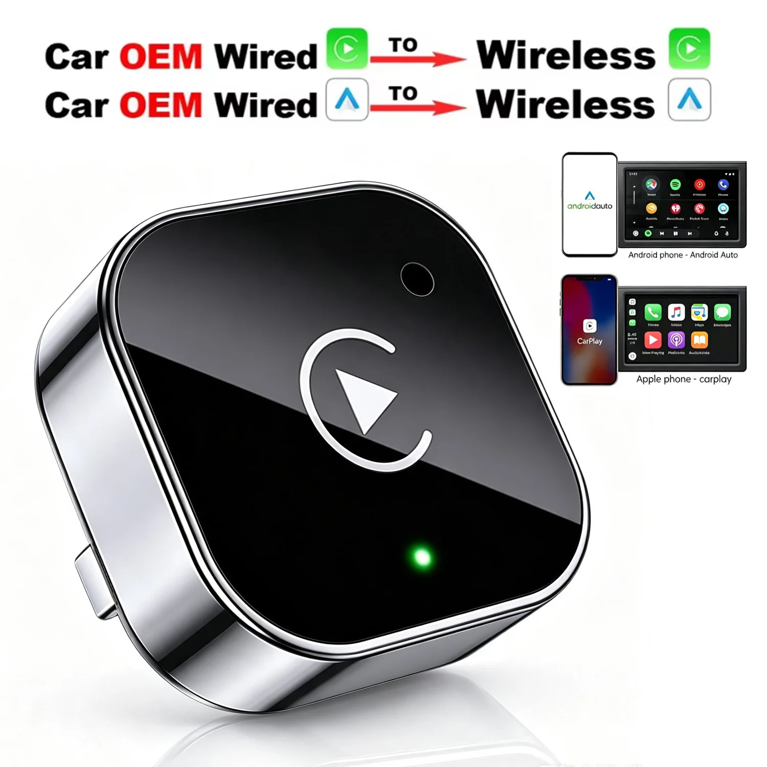 Mini 2 In 1 Wireless Smart CarPlay & Android Auto Dongle
