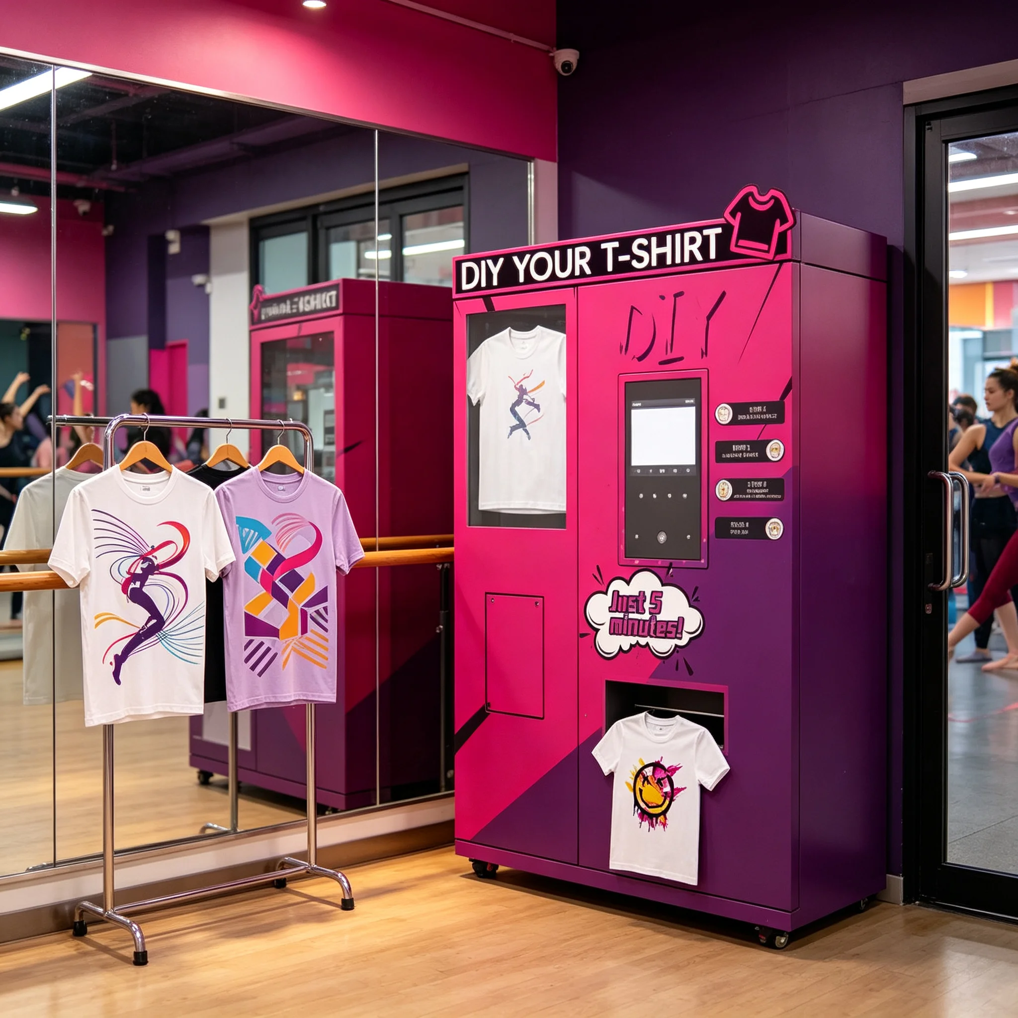UV Flatbed Printer Vending Machine T-Shirt Case Custom DIY Auto Print Maker for Resort Gift