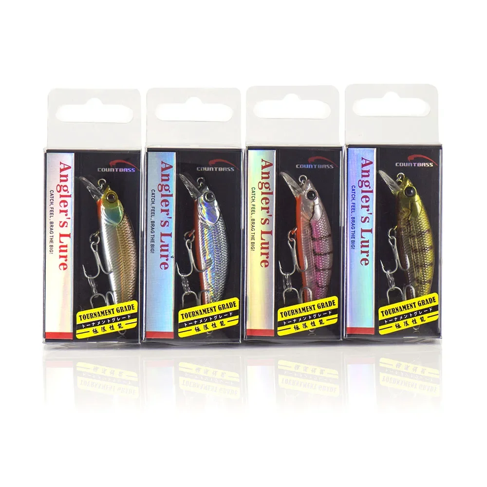 COUNTBASS Hard Lures Fishing Baits, Minnow,  Wobblers, Plug, Freshwater Shad Fish Lure 60mm 4.9g