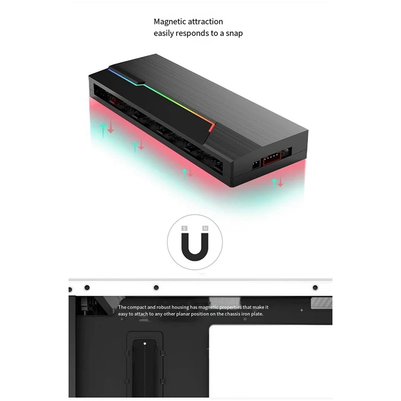 New MH-10ARGB Controller Dual 10-Bit Wireless Controller Can Synchronize PWM Temperature Control With Shenguang Ten-Port Hub