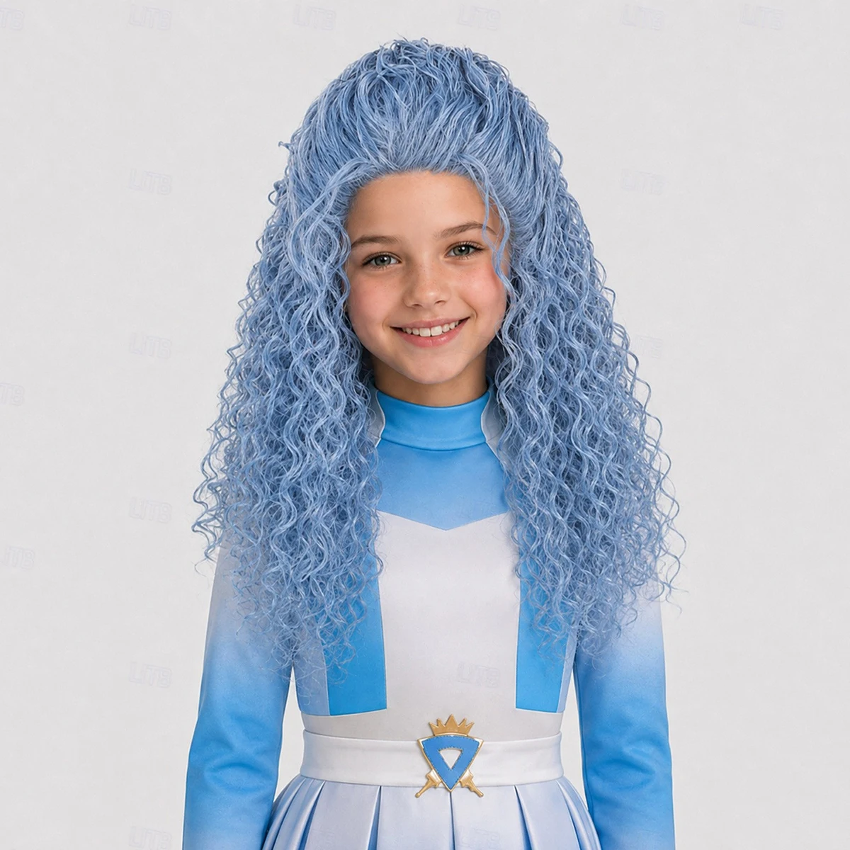 Synthetic Hair Wig Wonderland Princess Long Curly Light Blue Cosplay Wig Costume Halloween Wig