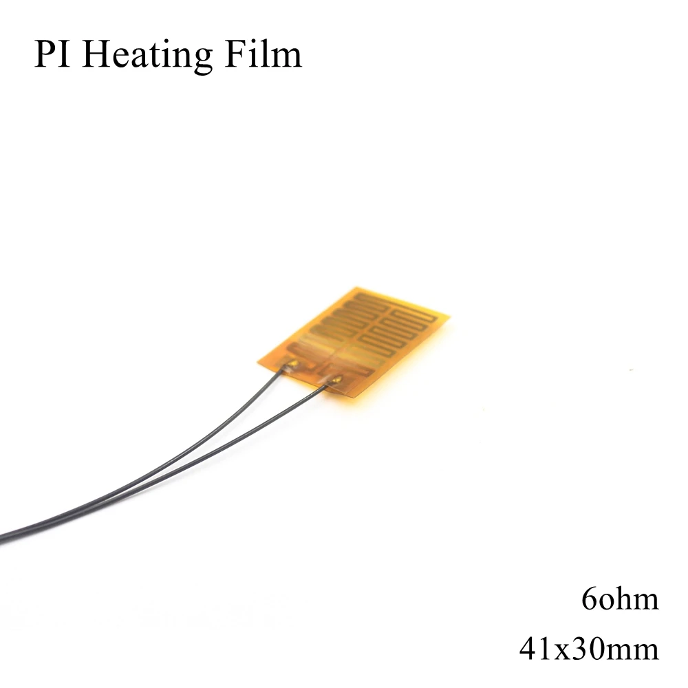 41x30mm 5V 12V 24V 110V 220V PI Heating Film Polyimide Adhesive Electric Heater Plate Panel Pad Mat Fuel Foil Oil Engine Tank