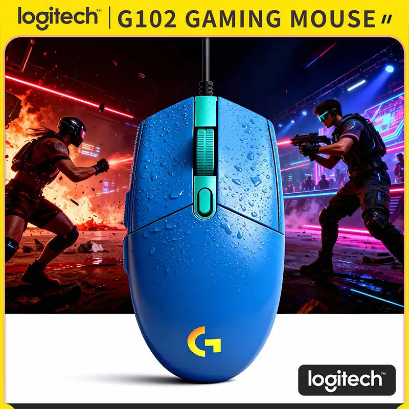

Logitech G102 Gaming Mouse, HERO Sensor, 1000Hz Polling, RGB Lighting, 6 Keys for Daily Gaming Use