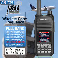 Original ABBREE AR-730 Air Band Six Band Wireless Copy frequency 256CH Walkie Talkie NOAA Weather Channel Receive Two Way Radio