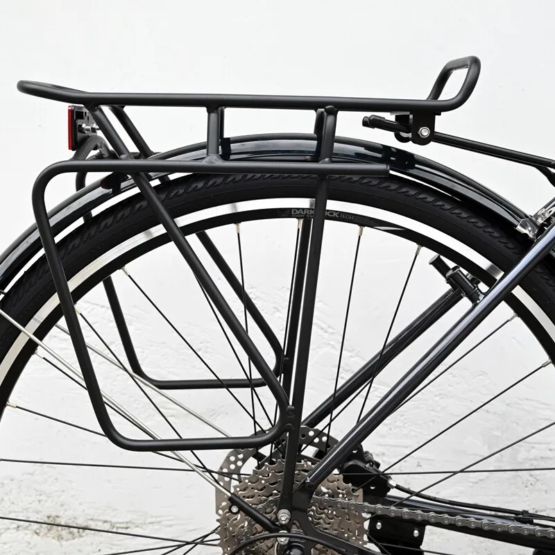 Black Bike Rear Cargo Rack Sturdy Bicycle Luggage Carrier Aluminum Alloy Load Support Rack Mountain Road Bicycle Accessories