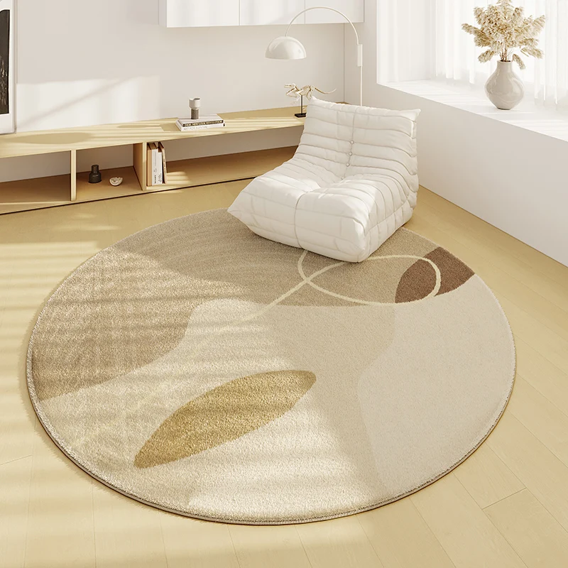 Round Wabi-Sabi Style Sofa Coffee Table Rug Stain-resistant Living Room Carpets Simple Non-slip Decorative Bedroom Fluffy Carpet