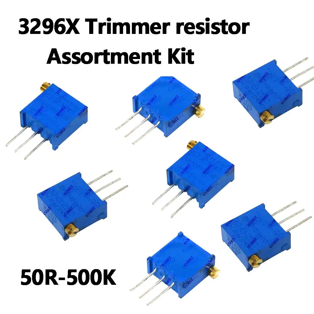 10PCS 100R 1K 500R 50R 200R 3296X Trimmer resistor Assortment Kit Variable Resistors  for Arduino, DIY Electronics 50K  500K 1M