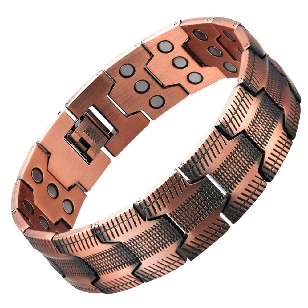 Fashionable Retro Style Cross-shaped Full Magnetic Copper Bracelet, Dark Ghost Magnetic Stone Bracelet, Halloween/Christmas Jewe image 5