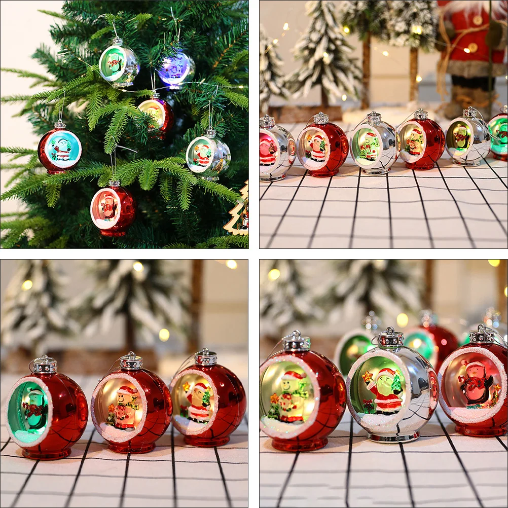 

3 Pcs Colored Christmas Tree Decoration Balls Sphere Light Pendant Large Xmas Ornaments