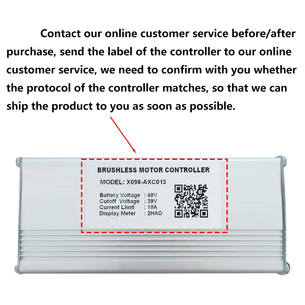 Ebike Bürstenloser Motorcontroller X098-AXC013 48V 18A 2HAO Protokoll für Elektroroller MTB Fat Bikes Zubehör – Detail 1