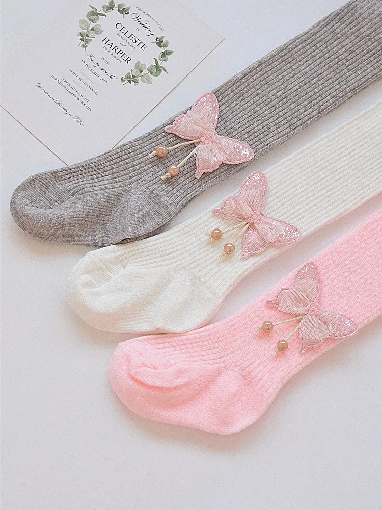 New Baby Girls Pantyhose Newborn Elastic Waist Solid Color Stockings Slim Fit Socks Tights for Casual Daily2-13Y
