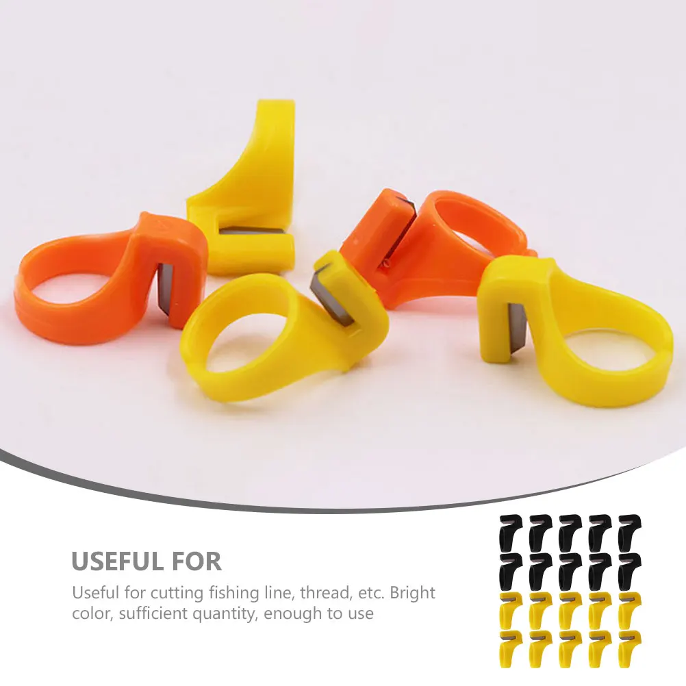 

20Pcs Compact Sewing Thread Cutters Ring Plastic Finger Yarn Cutter Tool Cross Stitch Embroidery Supplies Handy Sewing