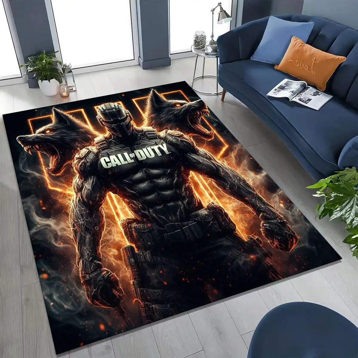 

Classic Game Call of Duty Ghost Simon Cartoon Art Carpet Rug for Bedroom Living Room Sofa Doormat Decor,Kids Non-slip Floor Mat