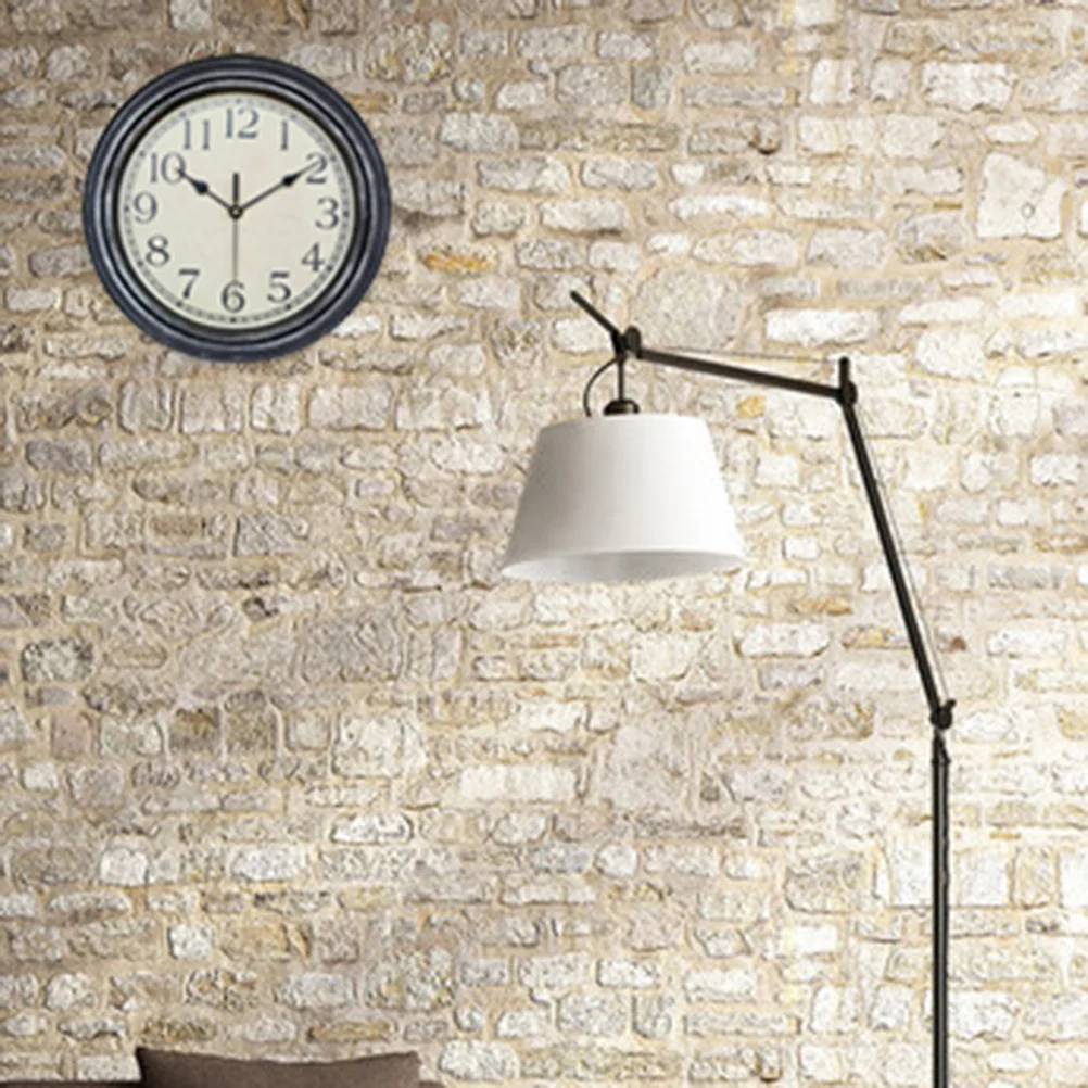 

12inch Round Classic Wood-Like Wall Clock Non-Ticking Quiet Sweep Movement Vintage Design Decorative Clock for Home Office