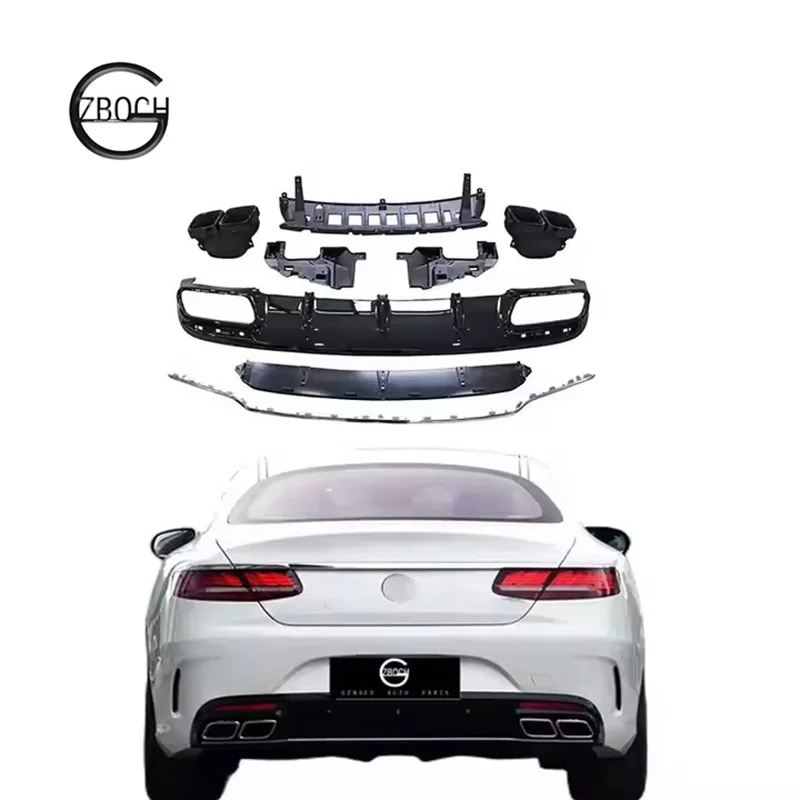 

Rear Diffuser for Mercedes Benz W217 C217 S450 S550 S500 S-CLASS Coupe Facelift S63 AMG S65 AMG Diffuser Rear Lip Exhaust Pipe
