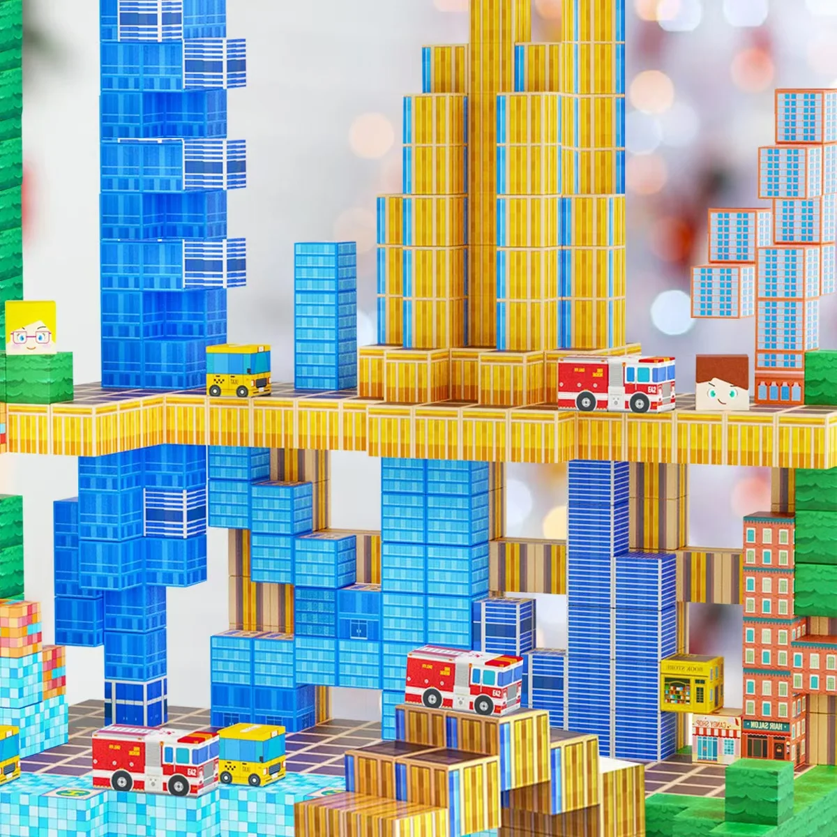 Magnetic Block Set, Building Cube Games, Magnetic Tile Building Block Toys, Stacking Magnets for Kids, Birthday Gifts for Boys