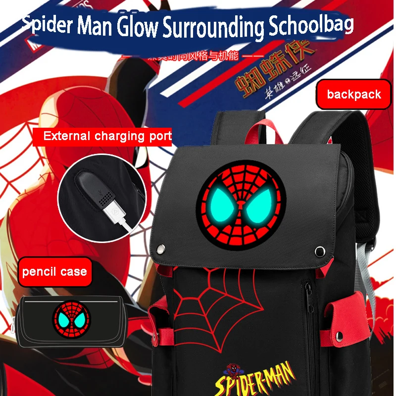 Noctilucent New School Bags For Boys Captain America Spider Man Primary Student Shoulder Orthopedic Backpack Grade 1-3 Mochilas