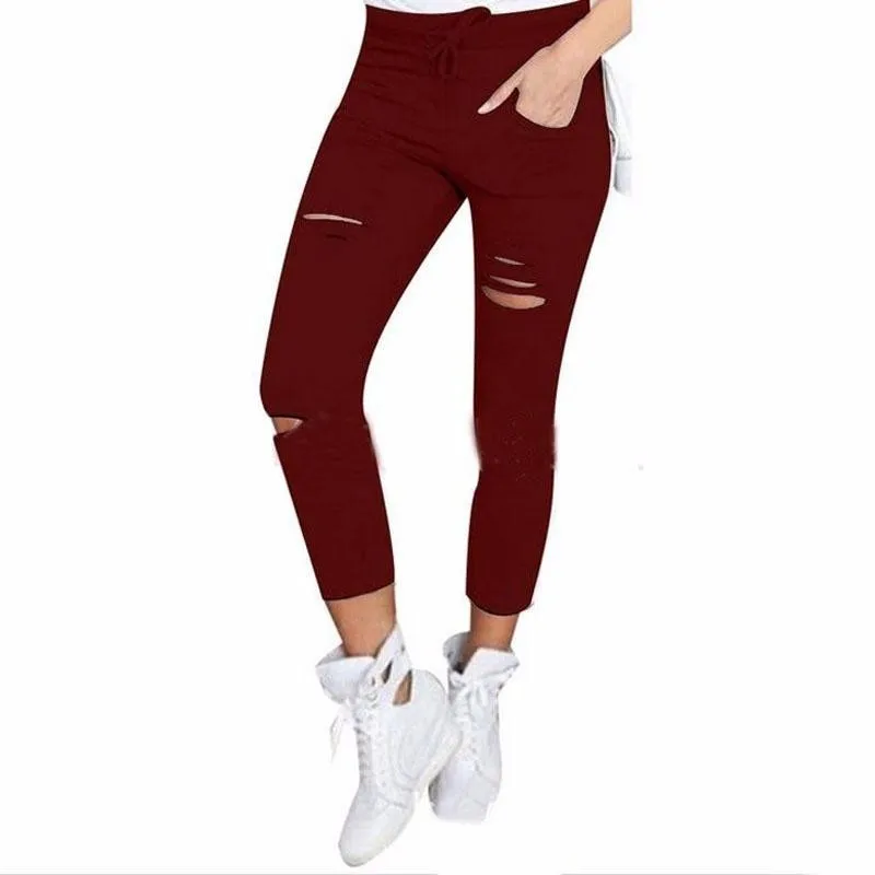 2023 neue zerrissene Jeans für Frauen Frauen große zerrissene Hosen Stretch Bleistift Hosen Leggings Frauen Jeans