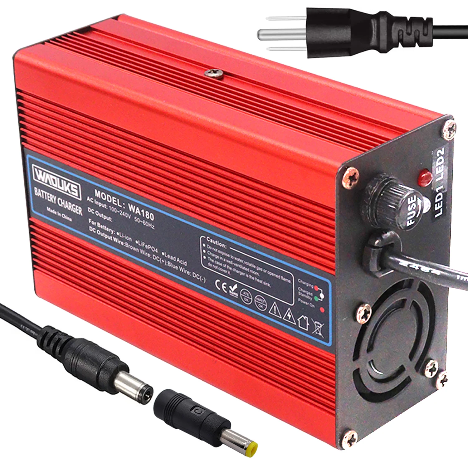 

42V 2A Li-ion Battery Smart Charger Used For 10S 36V 37V Li-ion Battery High Power With Fan Aluminum Case