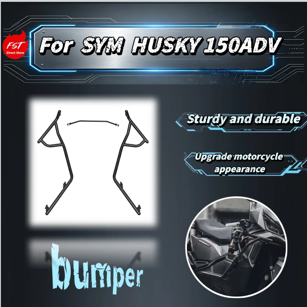 For SYM HUSKY 150ADV Motorcycle High Carbon Steel Crash Bar Bumper Body Protector Anti-drop Guard Mod Accessories