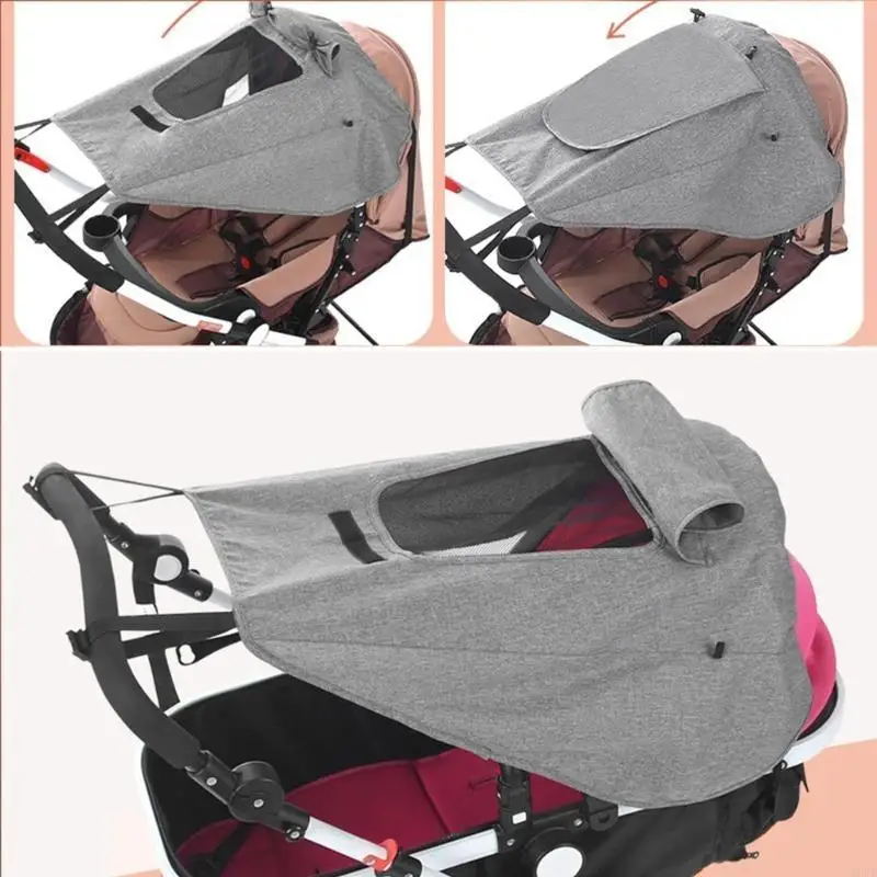 Kinderwagen Sonnenschutz tragen resistente Schutzabdeckung Voller Baldachin abnehmbar abnehmbar