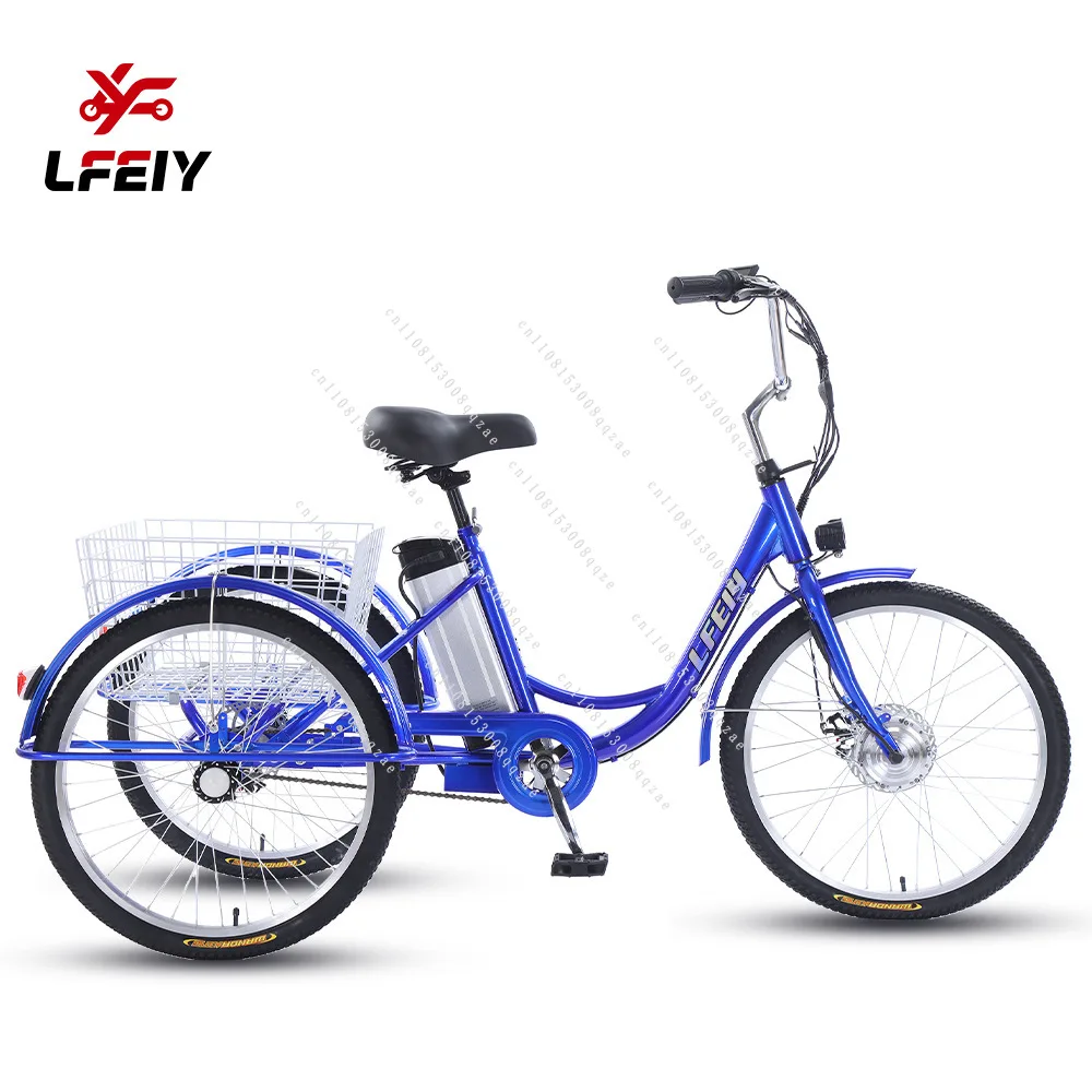 24-Inch Ballet Elderly Electric Power Lithium Battery Pedal Tricycle 36V350W Tricycle