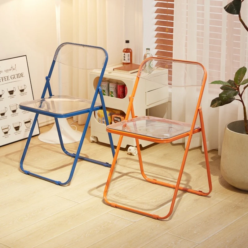 Modern minimalist transparent acrylic folding chair, portable folding chair, party chair, activity chair, folding dining chair