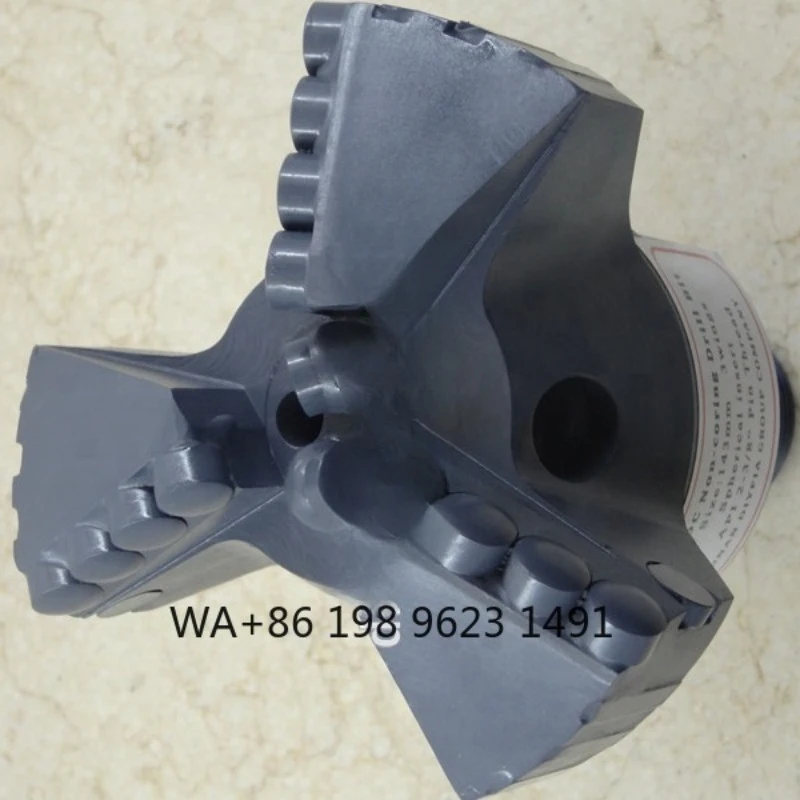 High performance 143mm 3 blades PDC drag bit with 1308 spherical insert cutter, professional oil drilling and mining machine