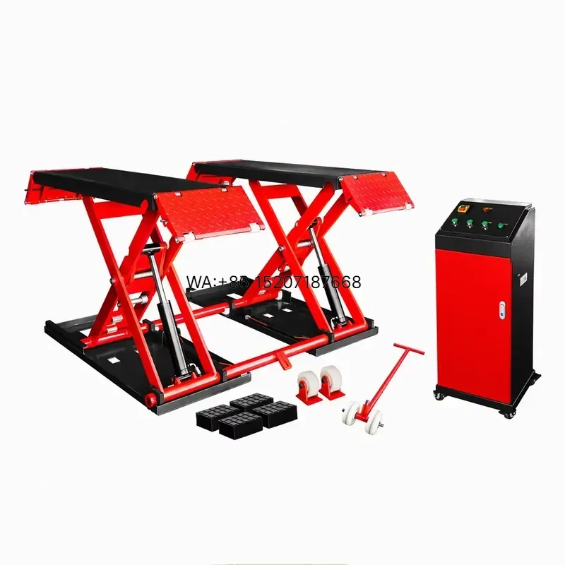 Wmwmnu 3000kg Double Cylinder Hydraulic Scissor Lift Car Hoist with Extendable Platform for Professional Use