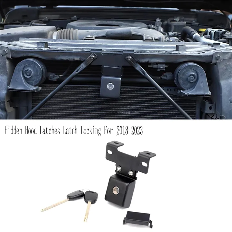 

A04E- Hood Latches Latch Locking Hood Catch With Keys For Jeep Wrangler JL Gladiator JT 2018-2023
