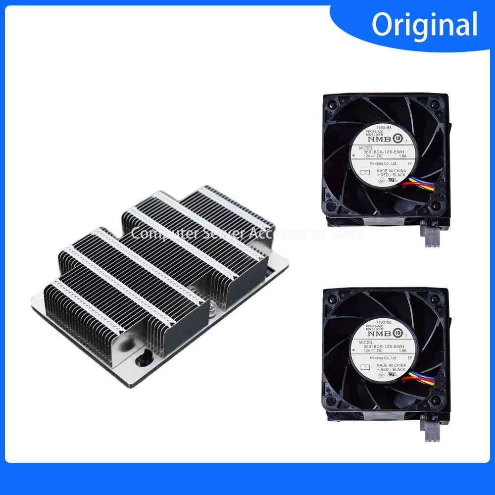 Radiator 00F8NV 0N5T36, Server untuk R740 R740XD kit peredam panas CPU 0F8NV kipas pendingin N5T36 W/Radiator braket