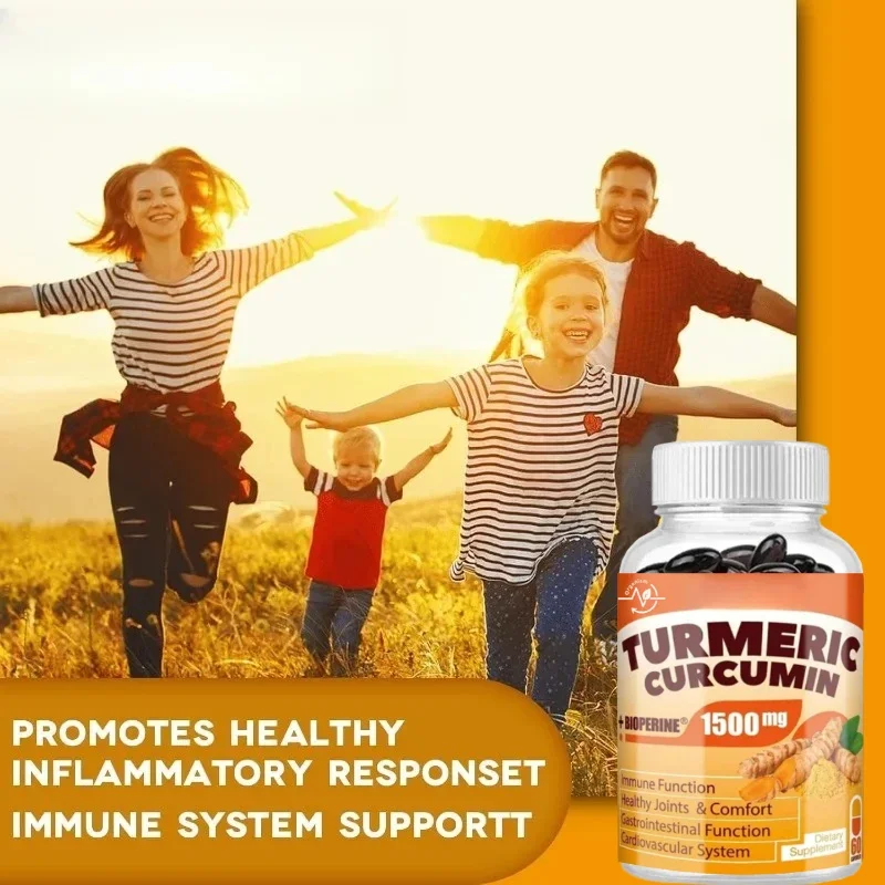 

Добавка куркумы и куркумы 1650 мг с 95% кривизны Биоперин из черного перца для улучшенной впитывающей способности